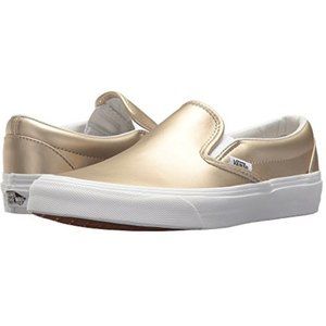Vans Muted Metallic Gold Classic Slip-On Sneaker Size 9